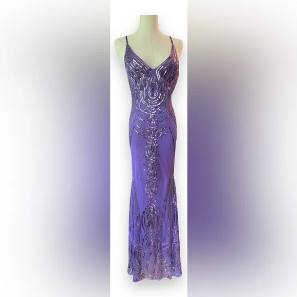 fitted lace wedding dress Short Light Purple Plus Size Sequin Bodycon Dress  Lisposa